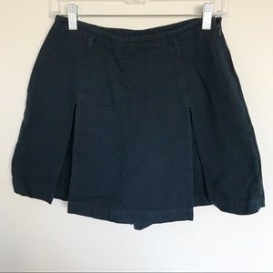 Ann Taylor Tennis Style Skort Size 8 Navy Blue Cotton Textured Preppy Sporty